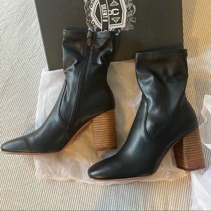 NWT Anthropologie Silent D Careful boots, black faux leather, size 37 (US 6.5)